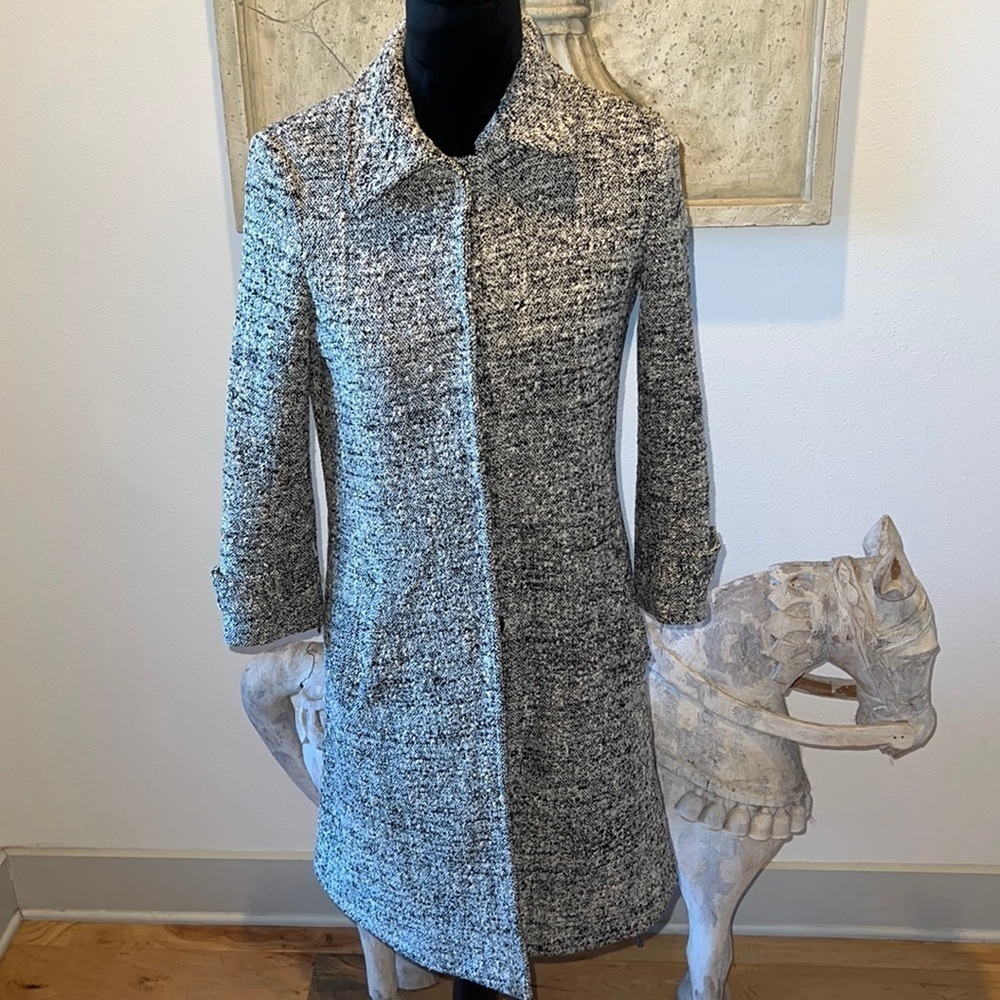 GRYPHON New York wool black‎ / white speckled coat Sz XS
